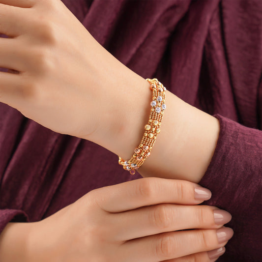 D`orica 18K Tri-Color Gold Bangle