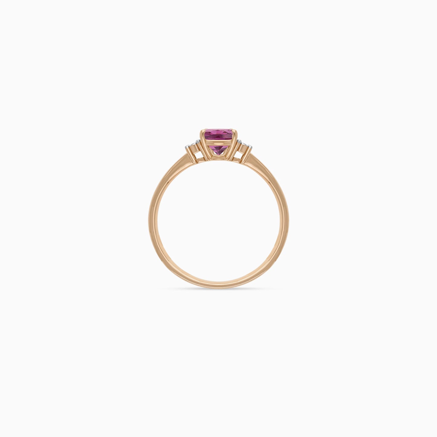 Unique Rhodolite Garnet & Natural Diamond Ring in 18k Rose Gold – Colour Classic Collection