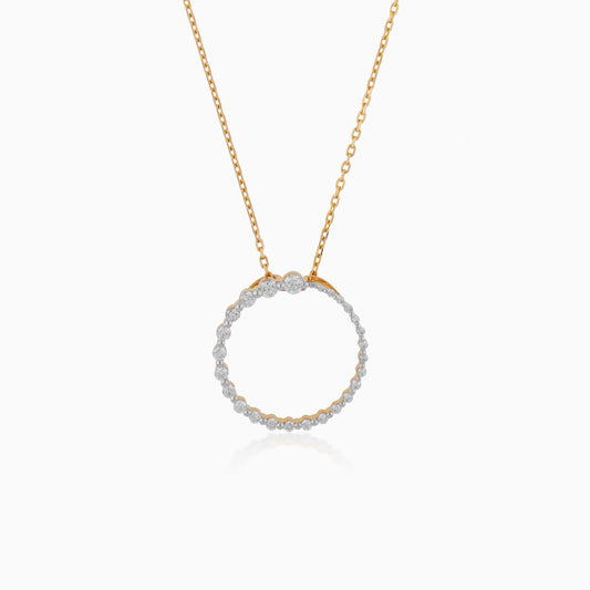 18K Yellow Gold Necklace with Graduated Natural Diamonds – Dunyati Collection