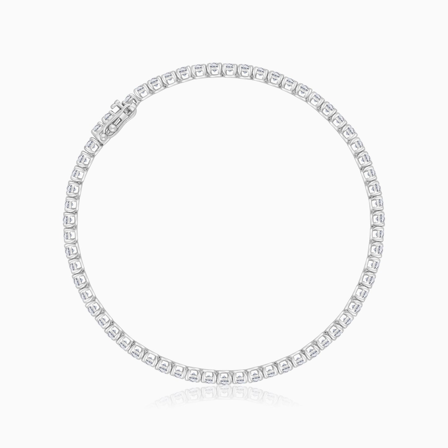 18K White Gold Natural Diamond Tennis Bracelet – 5.0 Carat