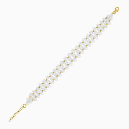 18K YELLOW GOLD BRACELET WITH PEARL