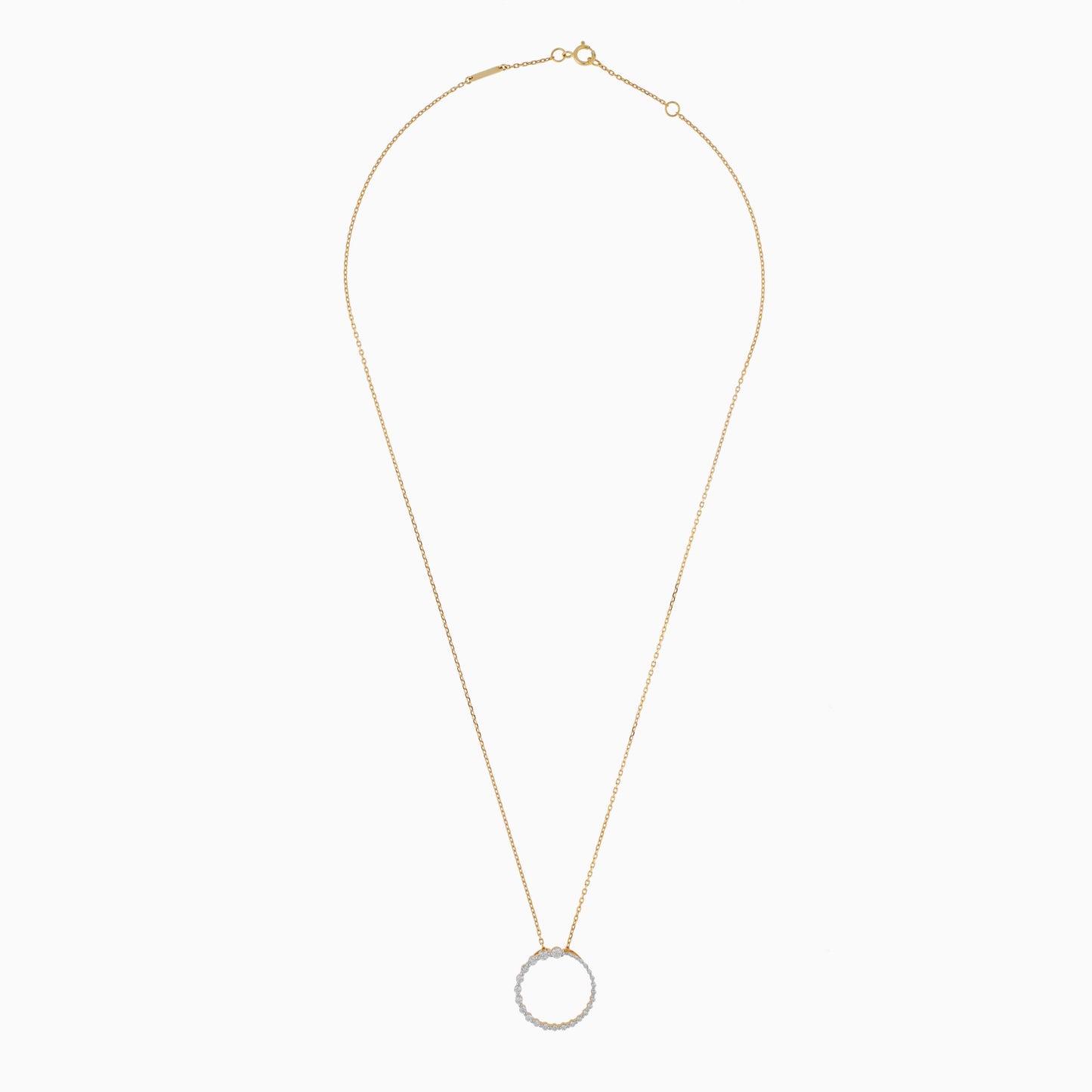 قلادة من الذهب الأصفر عيار 18 قيراطًا مرصعة بألماس طبيعي متدرج - مجموعة دنياتي