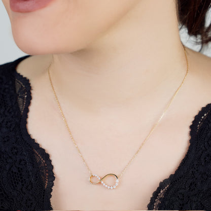18K Yellow Gold Necklace Infinity shape from Dunyati collection