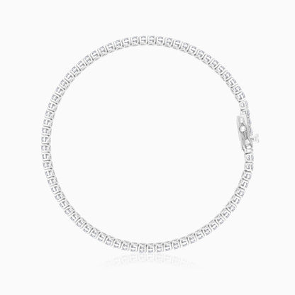 18K White Gold Decorated with Full-Eternity Natural Diamond 3.0-carat Tennis Bracelet