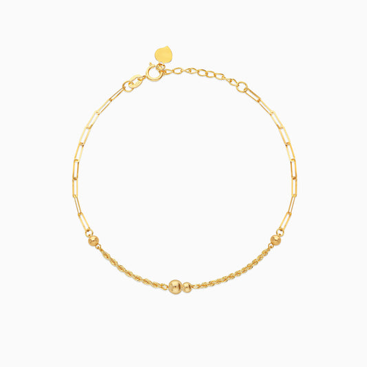 سوار ذهبي بسلسلة مختلطة من الذهب الأصفر عيار 18 قيراطًا