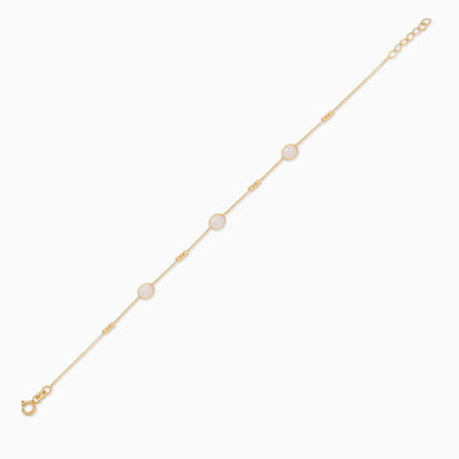 18K Yellow Gold Bracelet with Round Mother of Pearl Accents – Eclat Collection
