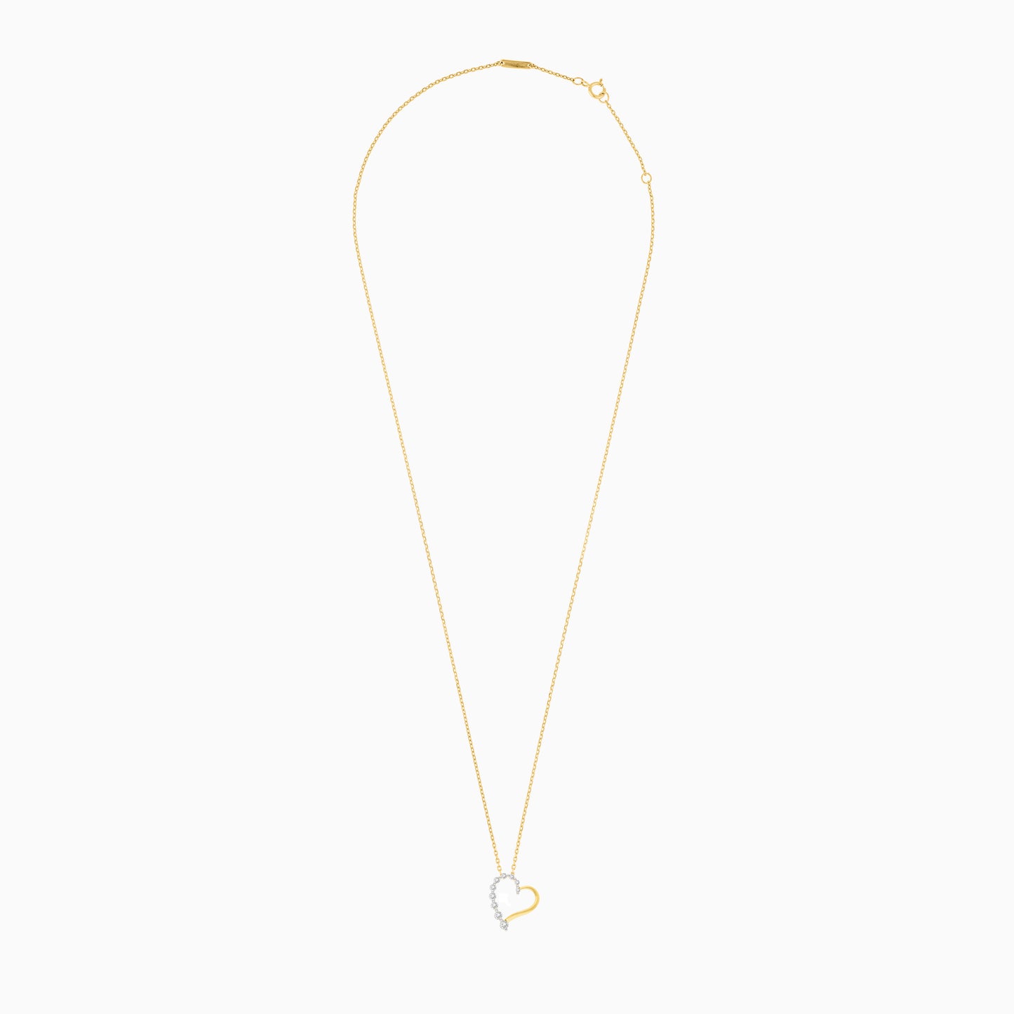 18K Yellow Gold Heart-Shaped Diamond Necklace | Dunyati Collection