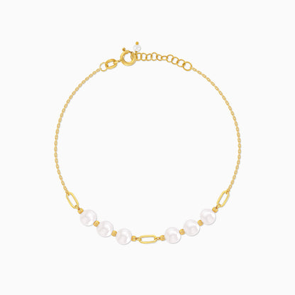 سوار من الذهب الأصفر عيار 18 قيراطًا مع اللؤلؤ – دانا