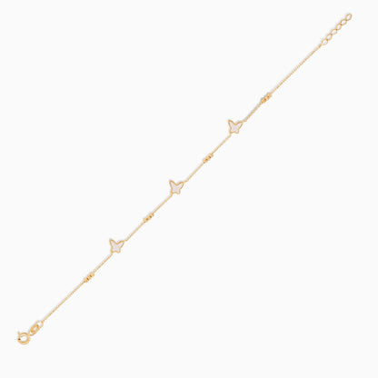 18K Yellow Gold Butterfly Bracelet with Mother of Pearl – Eclat Collection
