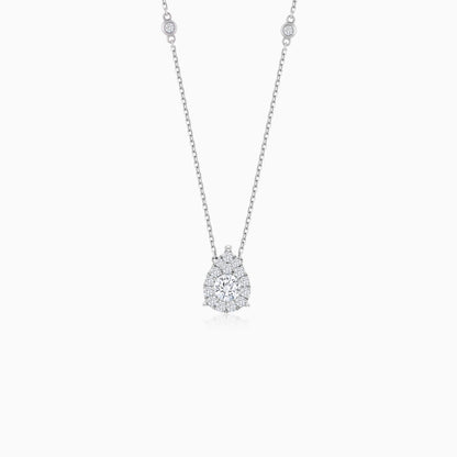18K White Gold Natural Diamond Drop Necklace | 365 Collection