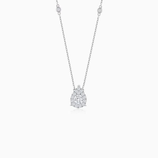 18K White Gold Natural Diamond Drop Necklace | 365 Collection