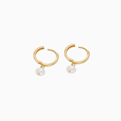 Danah 18K Gold Hoop Earrings with Pearl