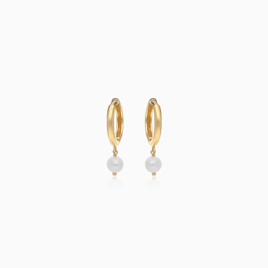 Danah 18K Gold Hoop Earrings with Pearl