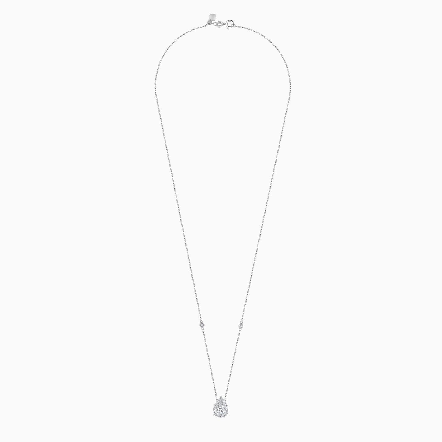 18K White Gold Natural Diamond Drop Necklace | 365 Collection
