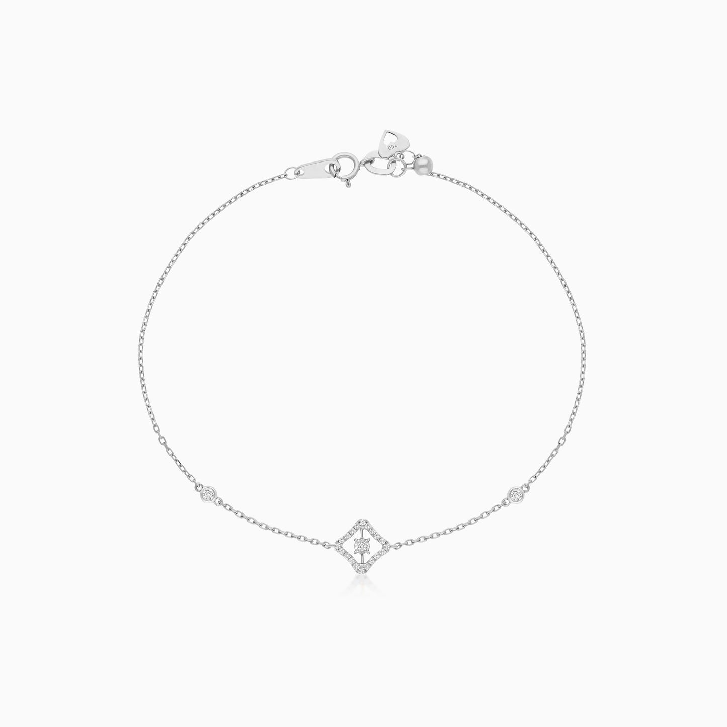 18K White Gold Bracelet with Natural Diamonds | Dancing Diamond Collection