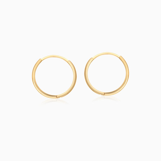 18K Gold Round Hoops in Circle Shape