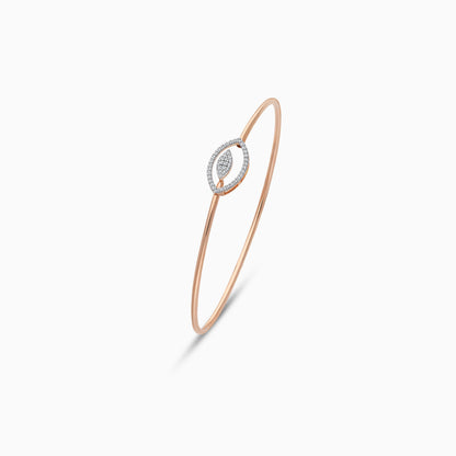 Ada Oval Bangle in 18k Rose Gold with Natural Diamond | Ada Collection