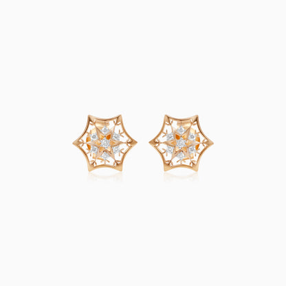 18k Yellow Gold Snowflake Diamond Earrings for Children | Disney Collection