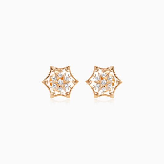 18k Yellow Gold Snowflake Diamond Earrings for Children | Disney Collection