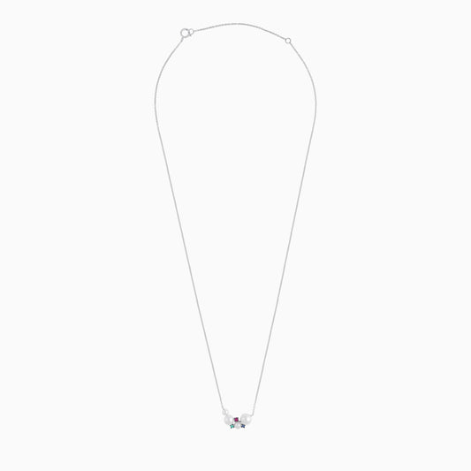 18k white gold Necklace decorated with pearls and gemstones | danah collection