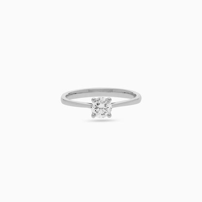 Diamond Solitaire Ring in 18K White Gold