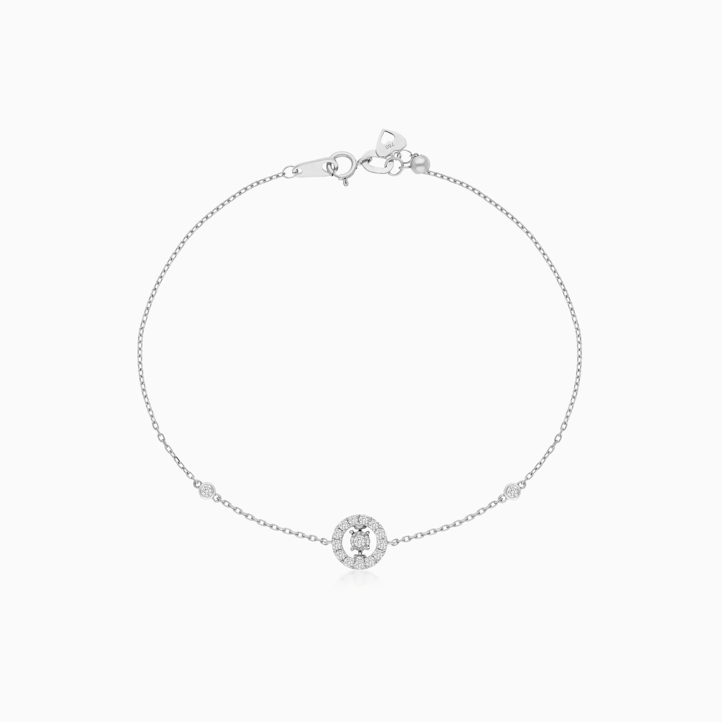18K White Gold Natural Diamond Bracelet | Dancing Diamond Collection