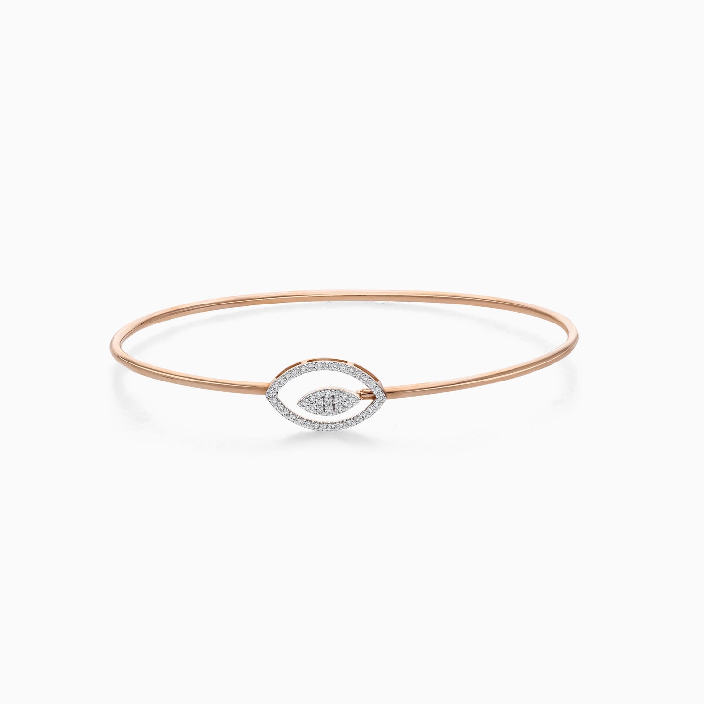 Ada Oval Bangle in 18k Rose Gold with Natural Diamond | Ada Collection