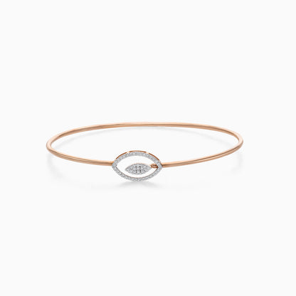 Ada Oval Bangle in 18k Rose Gold with Natural Diamond | Ada Collection