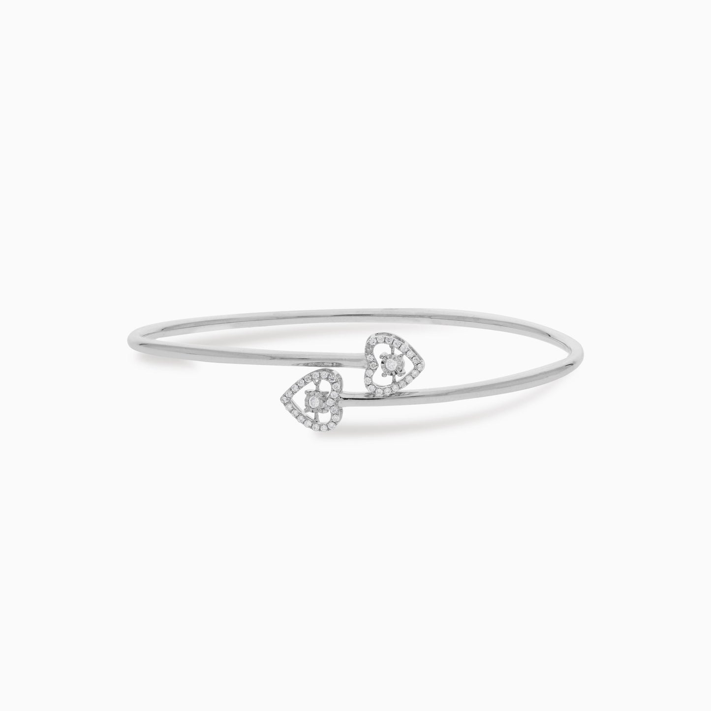 18K White Gold Dancing Diamond Bangles with Natural Diamonds | Dancing Diamond Collection
