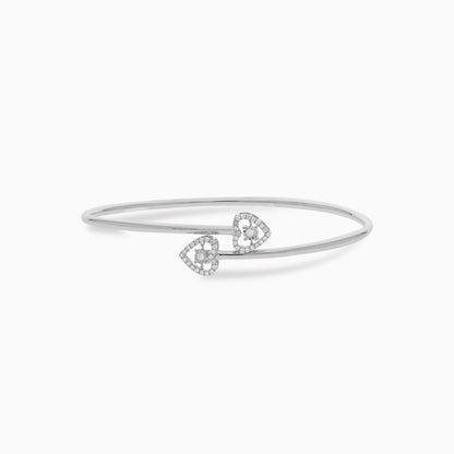 18K White Gold Dancing Diamond Bangles with Natural Diamonds | Dancing Diamond Collection