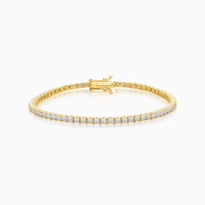 18K Yellow Gold Decorated with Natural Diamond Full Eternity 4.0-carat Tennis Bracelet