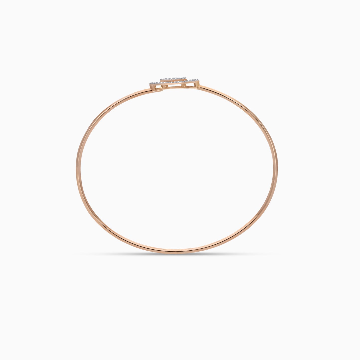 Ada Oval Bangle in 18k Rose Gold with Natural Diamond | Ada Collection