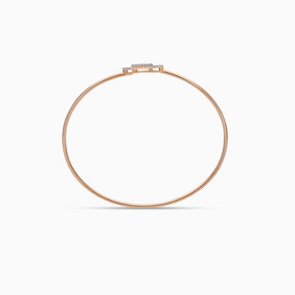 Ada Oval Bangle in 18k Rose Gold with Natural Diamond | Ada Collection