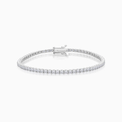 18K White Gold Decorated with Full-Eternity Natural Diamond 4.0-carat Tennis Bracelet