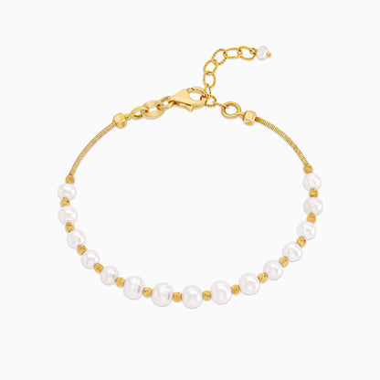 18k yellow gold bangle decorated with white pearls - from Danah