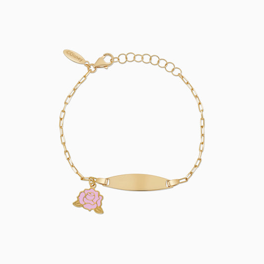 18k Yellow Gold Disney Princess Belle Rose I-D Bracelet with Enamel | Disney Collection