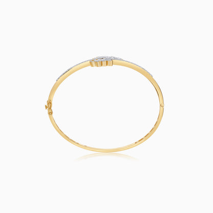 18K Yellow Gold Palm Tree Bangle Decorated with Natural Diamond | Al Nakhla Collection