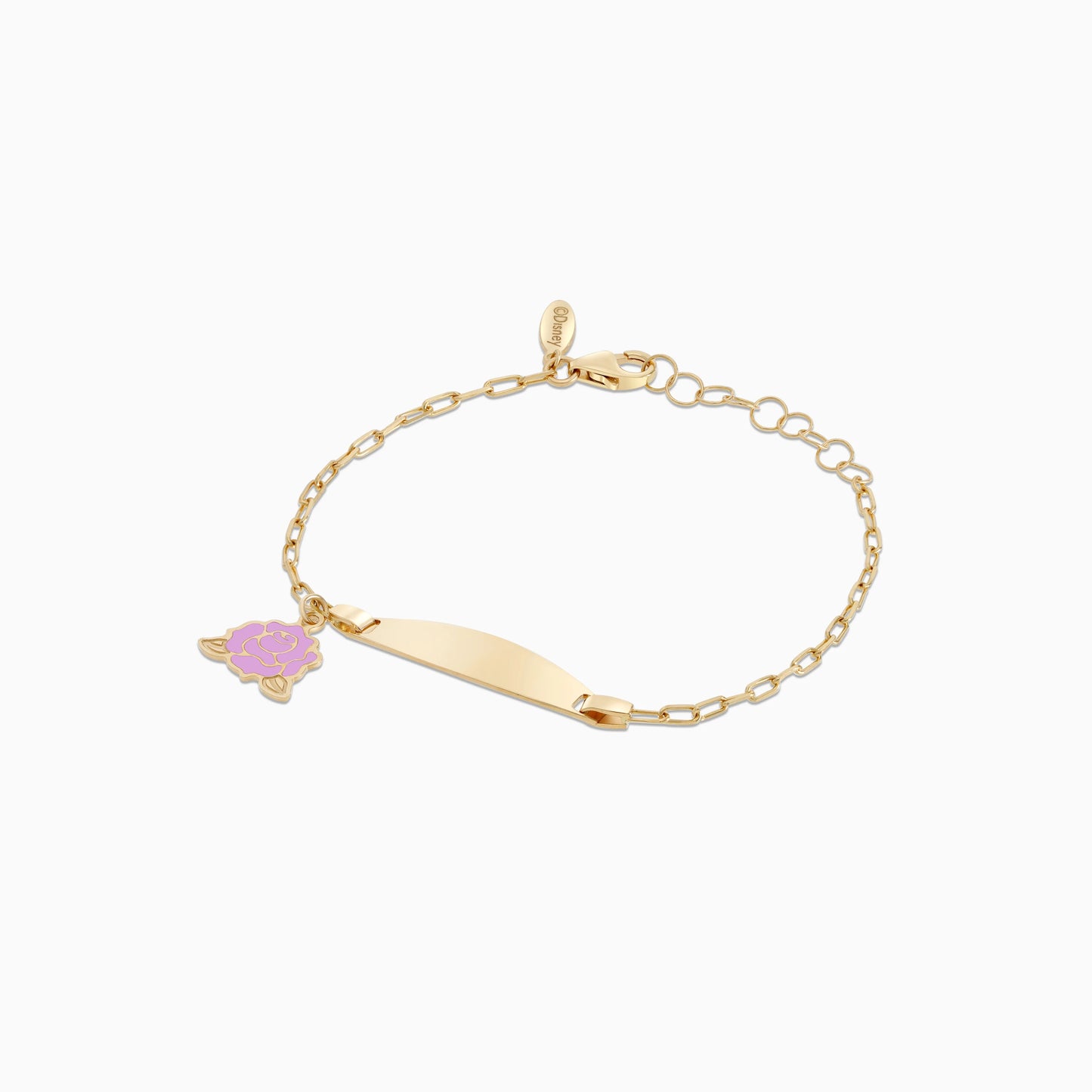 18k Yellow Gold Disney Princess Belle Rose I-D Bracelet with Enamel | Disney Collection