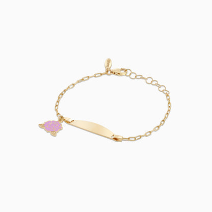 18k Yellow Gold Disney Princess Belle Rose I-D Bracelet with Enamel | Disney Collection