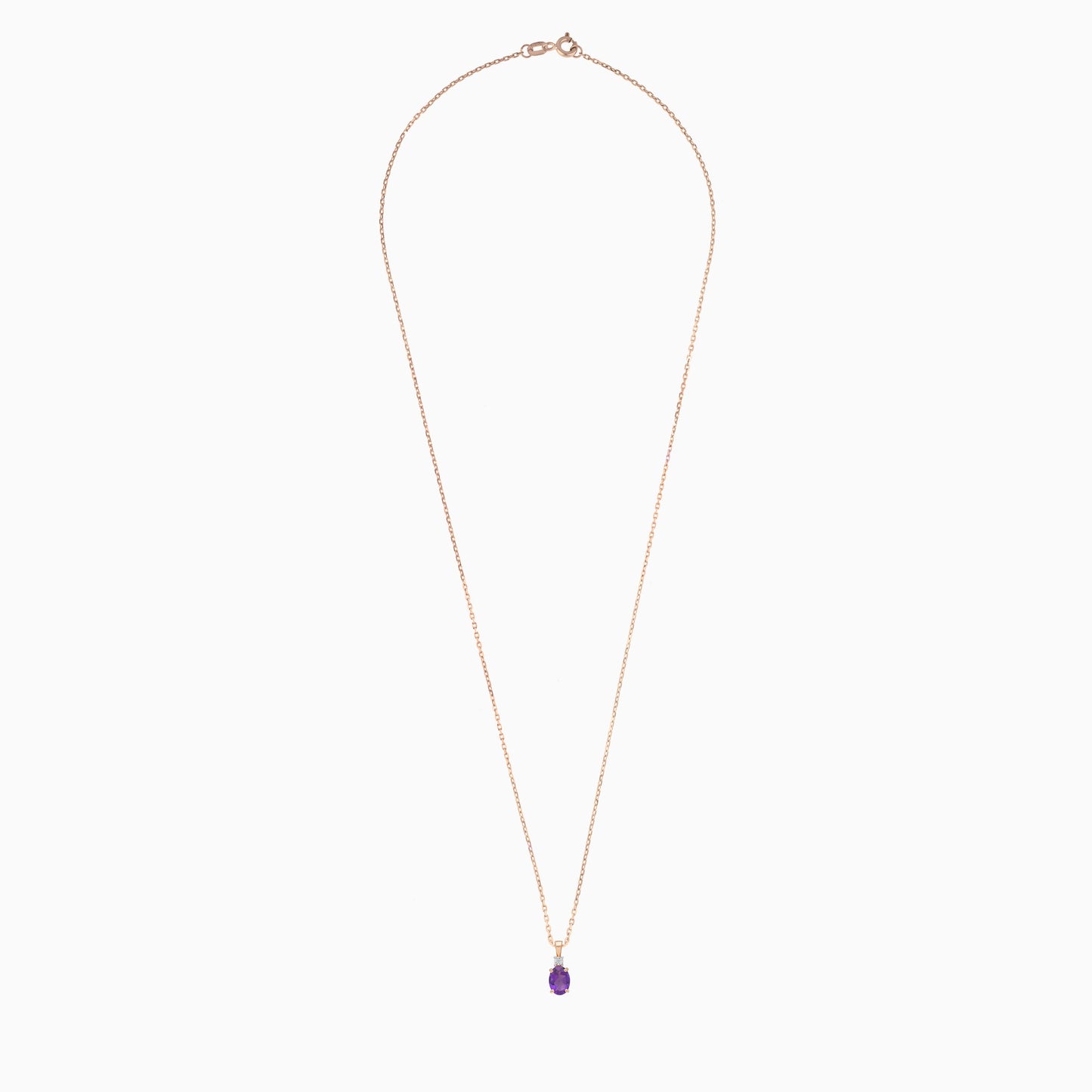 18K Gold Amethyst & Natural Diamonds Necklace | colour classic