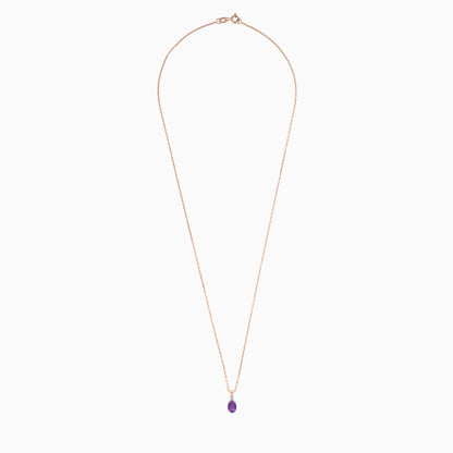 18K Gold Amethyst & Natural Diamonds Necklace | colour classic