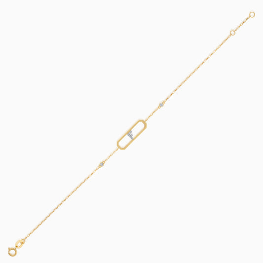 18k Yellow Gold Natural Diamonds Initial "F" Bracelet | Alpha Collection