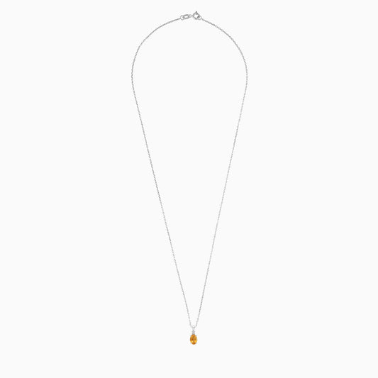 Luxury 18k White Gold Citrine & Diamond Necklace – Colour Classic Collection