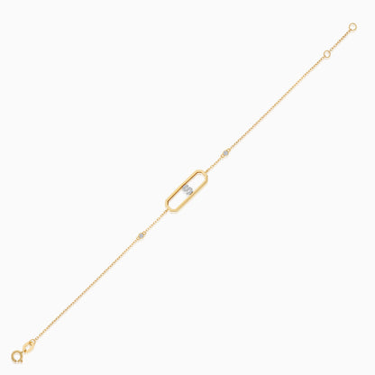 سوار من الذهب الأصفر عيار 18 قيراطًا مرصع بالألماس الطبيعي بحرف "S"