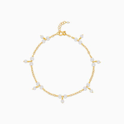 خلخال من الذهب الأصفر عيار 18 قيراطًا مزين بلآلئ المياه العذبة من مجموعة دانا