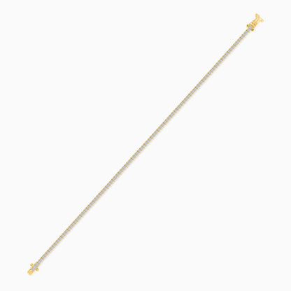 18K Yellow Gold Decorated with Full Eternity Natural Diamond stones 2.0-carat Classic Setting Tennis Bracelet