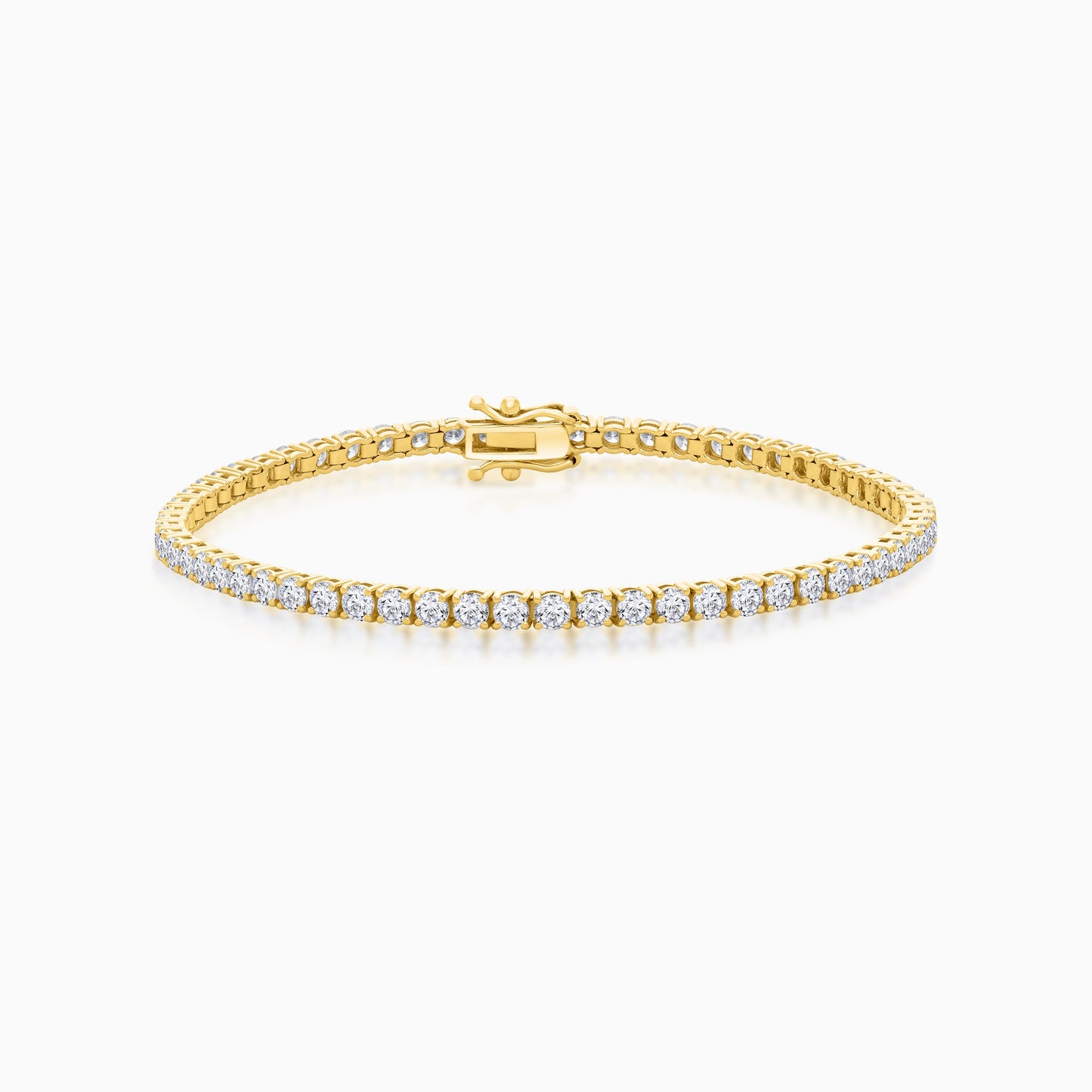 18K Yellow Gold Natural Diamond Tennis Bracelet – 5.0 Carat