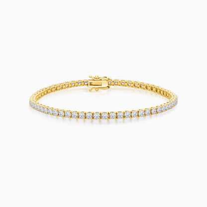 18K Yellow Gold Natural Diamond Tennis Bracelet – 5.0 Carat