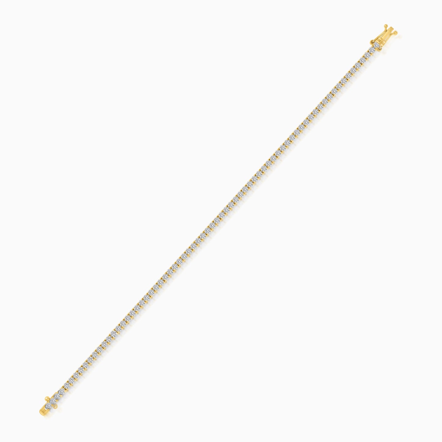 18K Yellow Gold Natural Diamond Tennis Bracelet – 5.0 Carat
