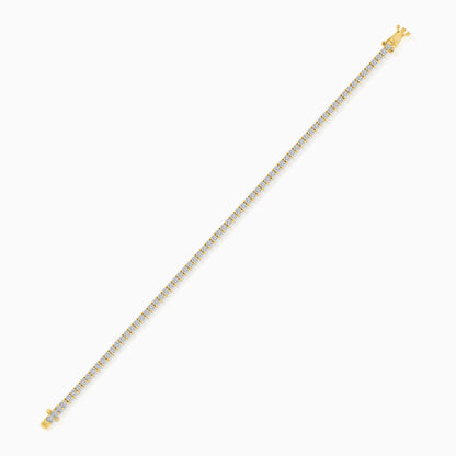 18K Yellow Gold Natural Diamond Tennis Bracelet – 5.0 Carat